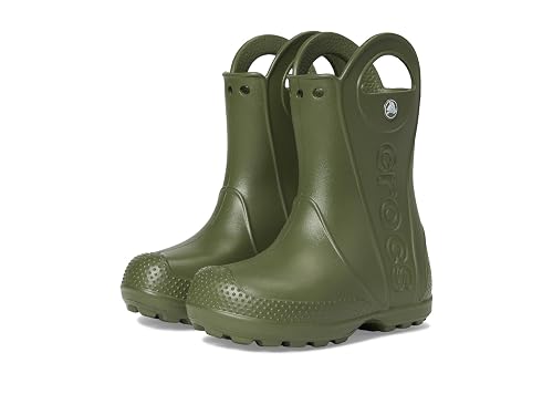Crocs Handle It Rain Boot T botas de chuva unissexo crianças, Verde Exército : A