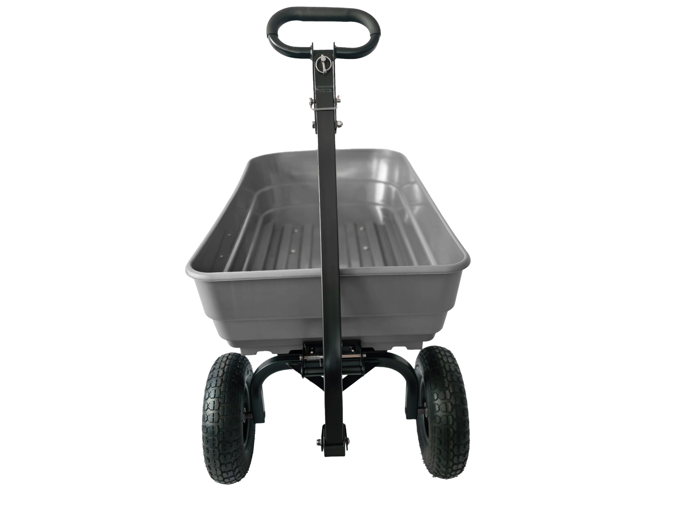 Yard Commander - 453.6 kg Poly Dump Cart, Heavy Duty Holowany Ogród Utility Cart z 6 Cu. Łóżko zrzutowe, 13-calowe pneumatyczne opony terenowe, uchwyt 2 w 1, holowniczy wózek ATV i traktor trawnikowy