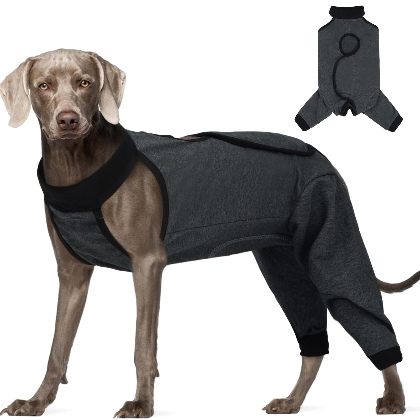 ROZKITCH Dog Surgery Leg Sleeve Rear Legs, Male Female Pet Prevent Licking Wound Elbow Knee Protector, Dog Recovery Suit Cone Collar Alternative Pants Shirt for Wound Heal Wrap Grey 2XL
