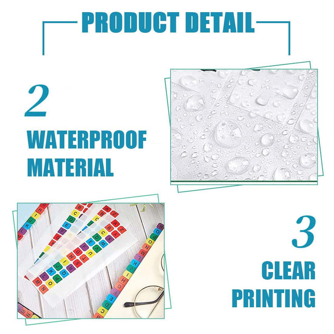520 Piezas Índice Pestañas Alfabéticos,Impermeable Pestañas Letras Adhesivas,Transparente Pestañas De Índice,Reposicionable Index Tabs,Guías De Archivos Alfabéticos Para Escuela Oficin
