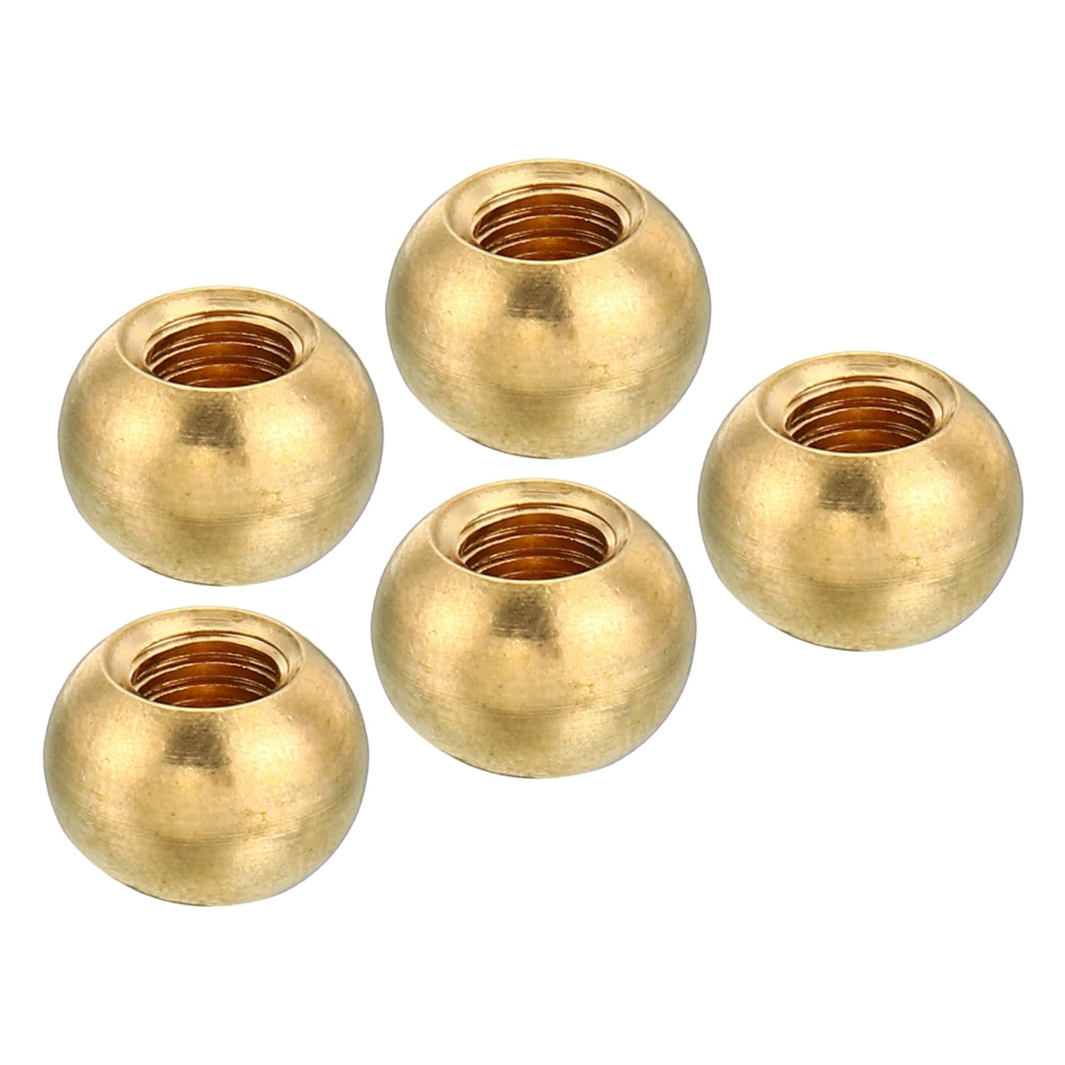 M5x0.8 Thread Cap Nuts Knob, 5 Pack Brass Ball Lamp Decoration Screw Caps Nut for Furniture Lighting, 10mm Dia.