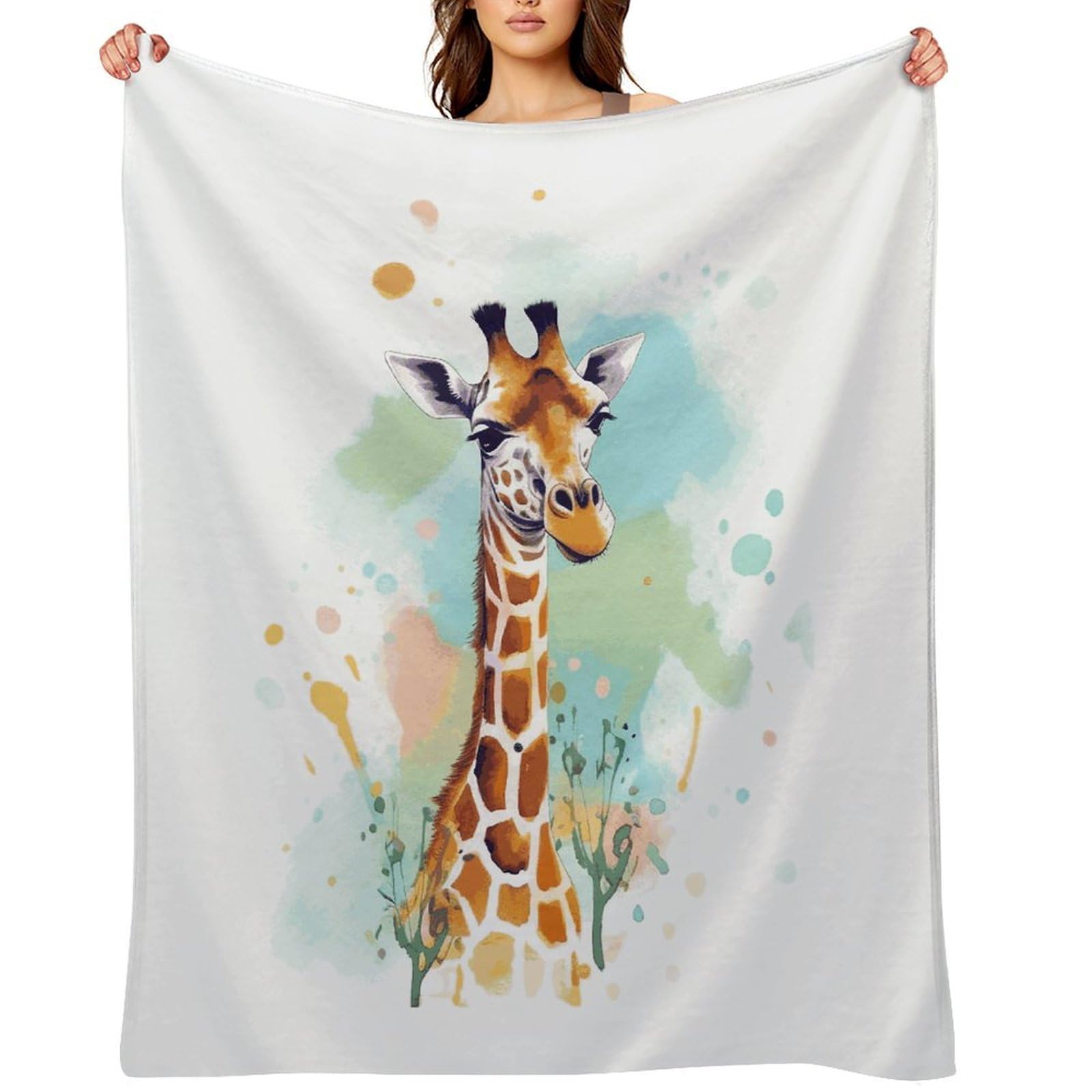 Fekiloot Style Giraffe Art Illustration Throw Blankets Camping Blanket60 X80