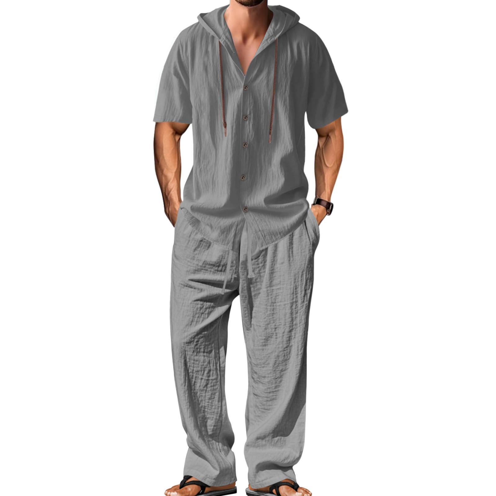Générique Costume Homme en Lin Naturel Respirant, Coupe Ajustée Et Légère, Tenue Formelle Décontractée Durable, Idéal pour Le Travail Professionnel Et Les Occasions Estivales