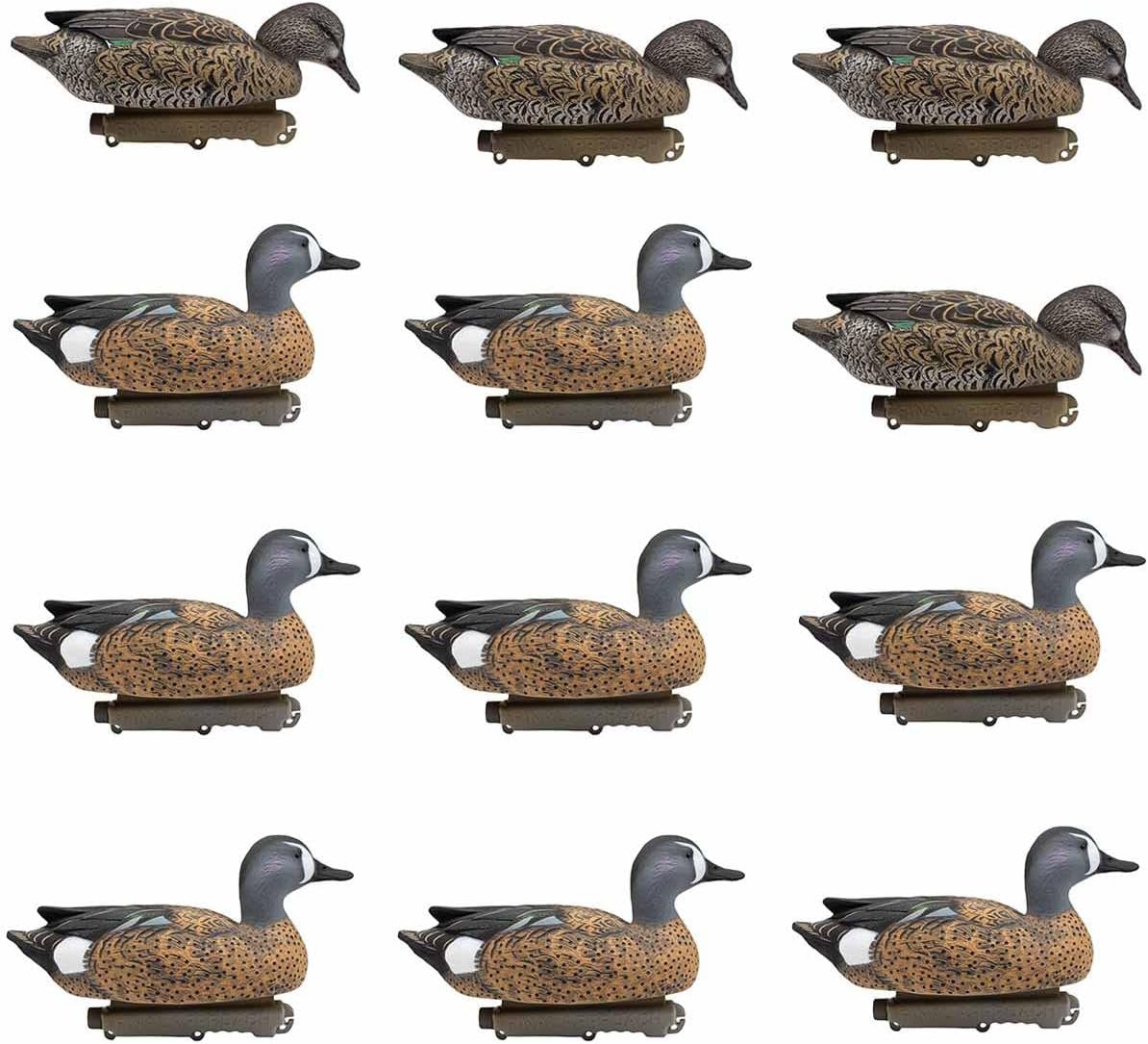 Final Approach HD Blue-Winged Teal Floater Duck Decoys, 12 Pack