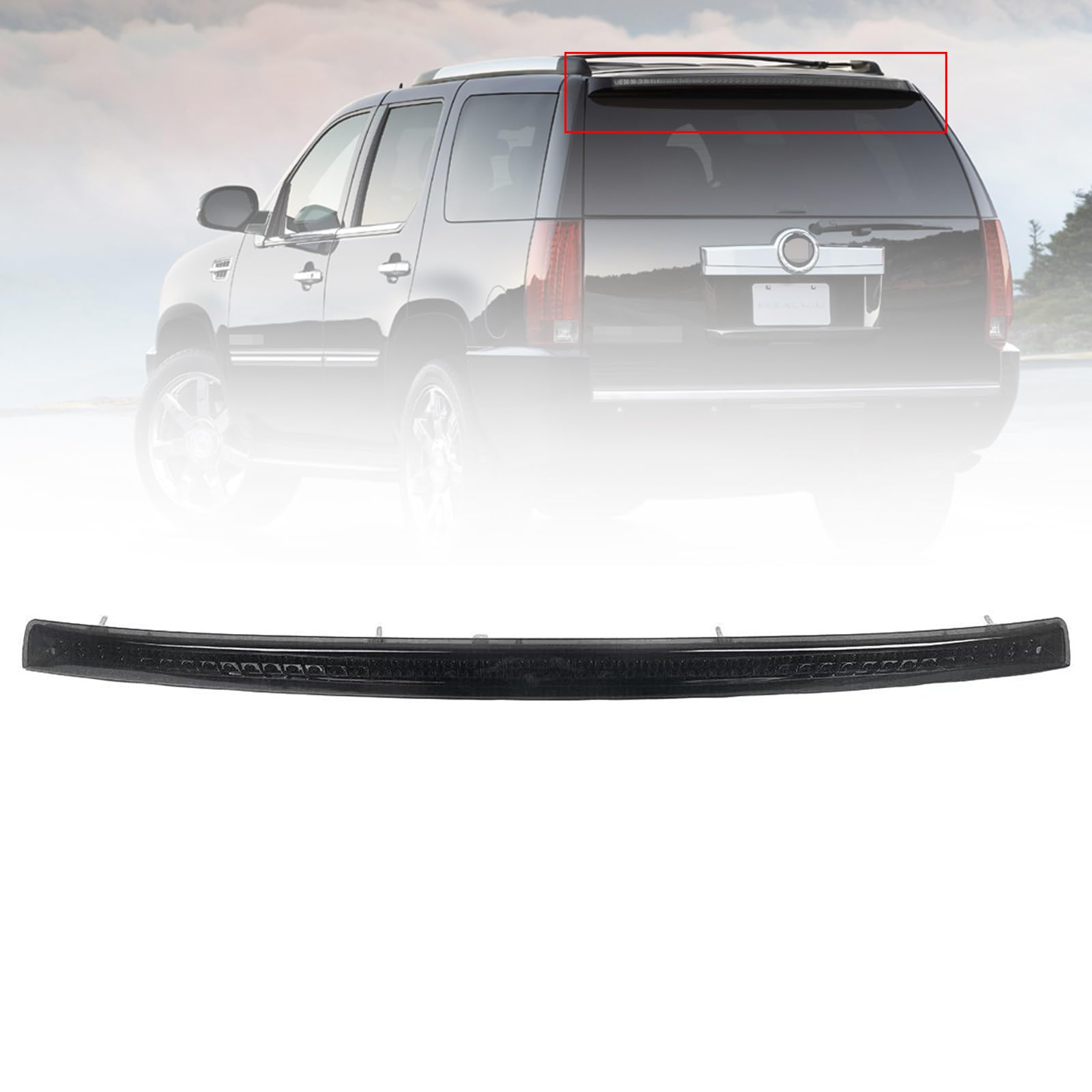 LAFORMO Tinted LED High Mount Third Brake Light Smoked LHT06755 Compatible With 2007-2014 Ca-dillac Escalade