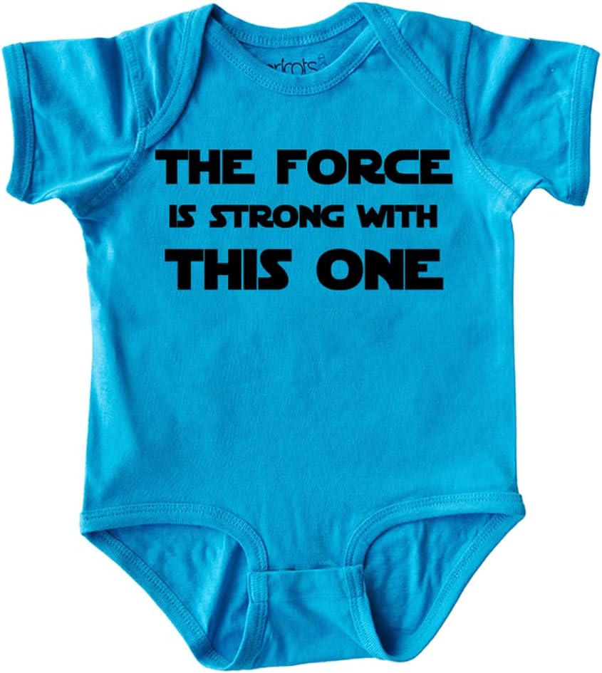 Apericots Cute Baby Short Sleeve Bodysuit, 100% Cotton: The Force is Strong with This One (0-18 months)