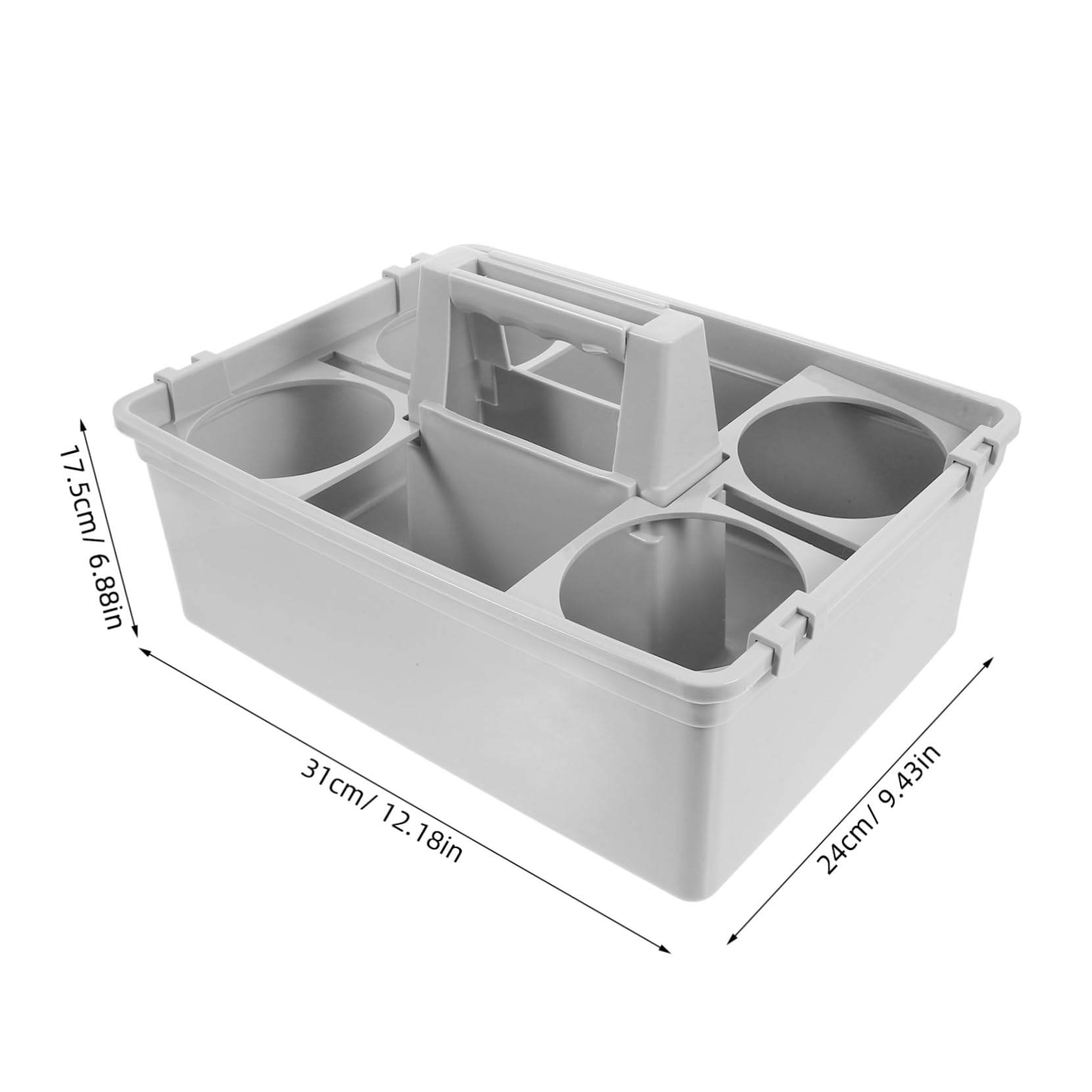 UKCOCO Cesta para Transporte Cómodo de Plástico de Almacenamiento Organizador de Herramientas Compartimentos Separados y Asa Ergonómica Adecuado para Limpieza Hogar