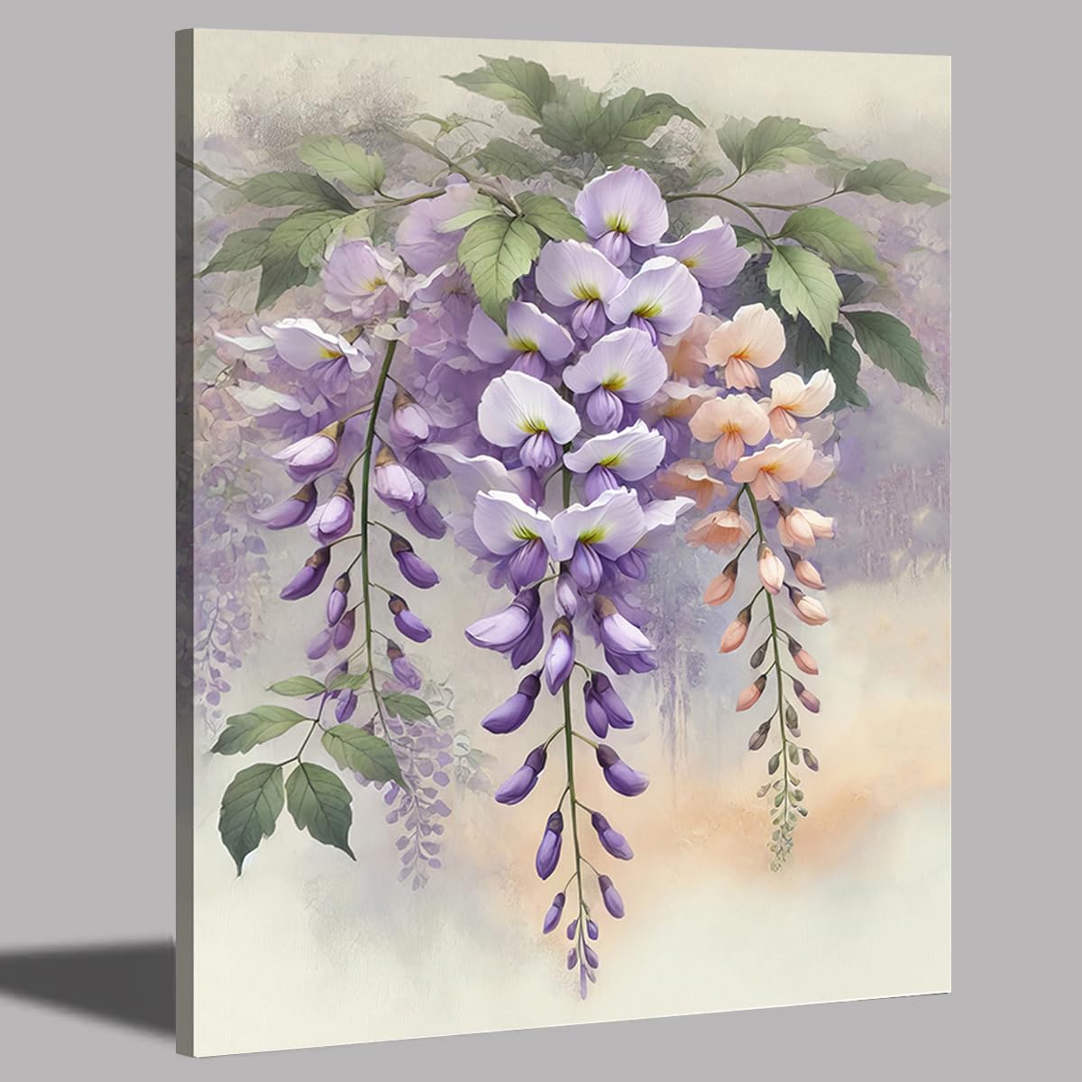 Amazon.co.jp: キャンバスアート 藤の花 絵画 30×40cm - 優雅な