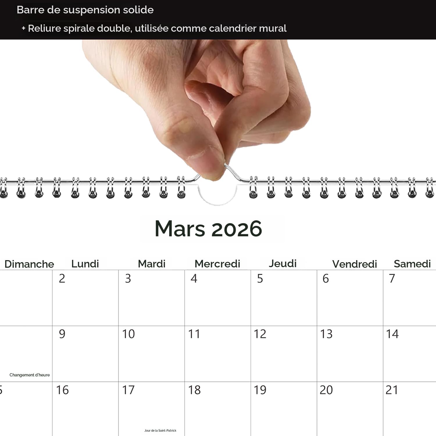Calendrier Mural 2026-2027 - 18 Mois De Planification (janvier 2026 à Juin 2027) - Grand Format 12x17 Pouces - Pages épaisses Non Transpercées