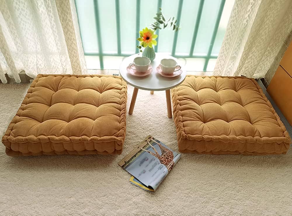 新品 MOUNTAIN RESEARCH Square Cushion Big Verpert Floor Pillow 25x25 Inch, Square Meditation Cushion