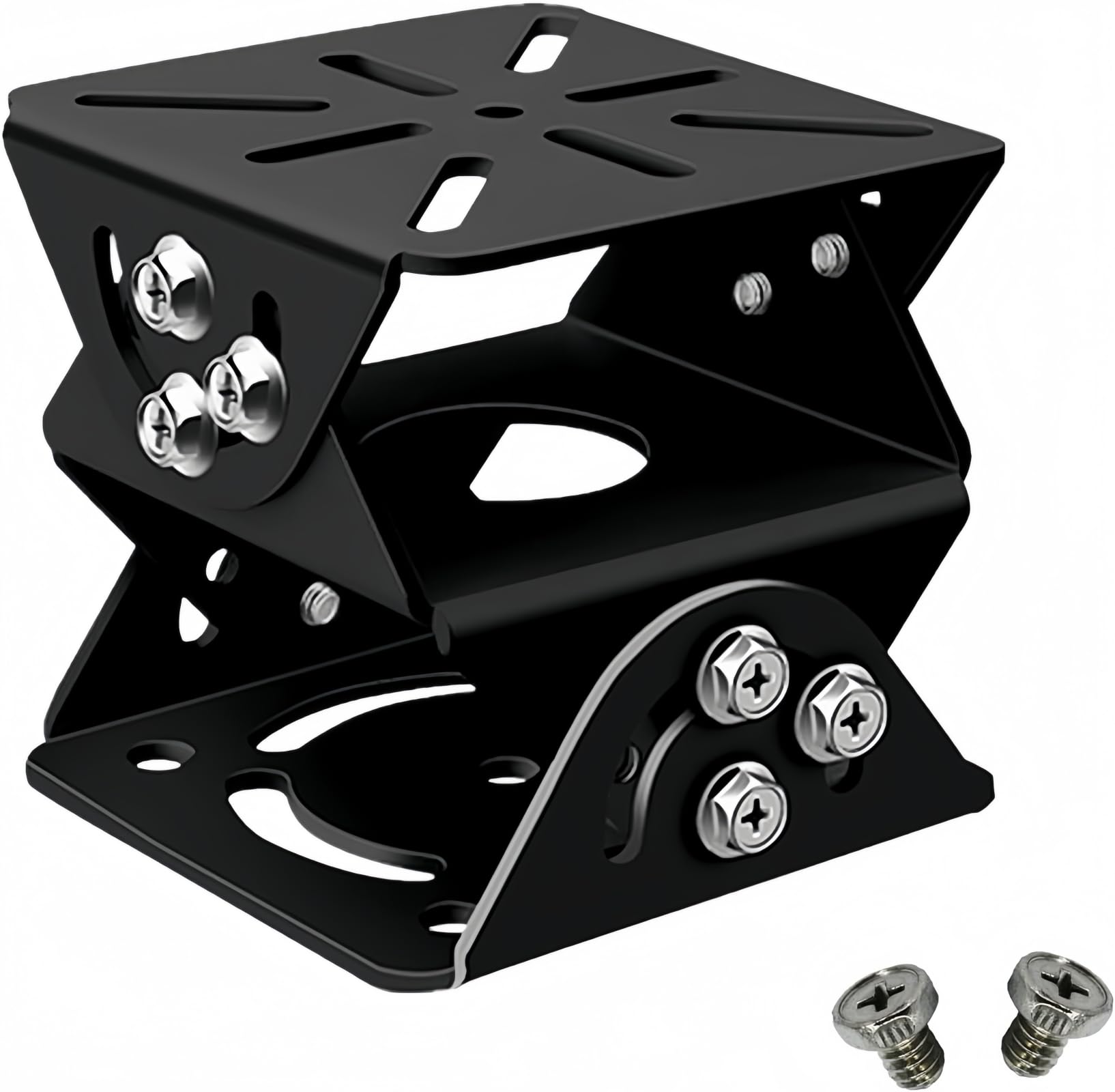 CCTV Security Camera Universal Pole Mounting Mount Bracket Adapter for PTZ Dome Surveillance Camera (3-Axis Black Bracket)