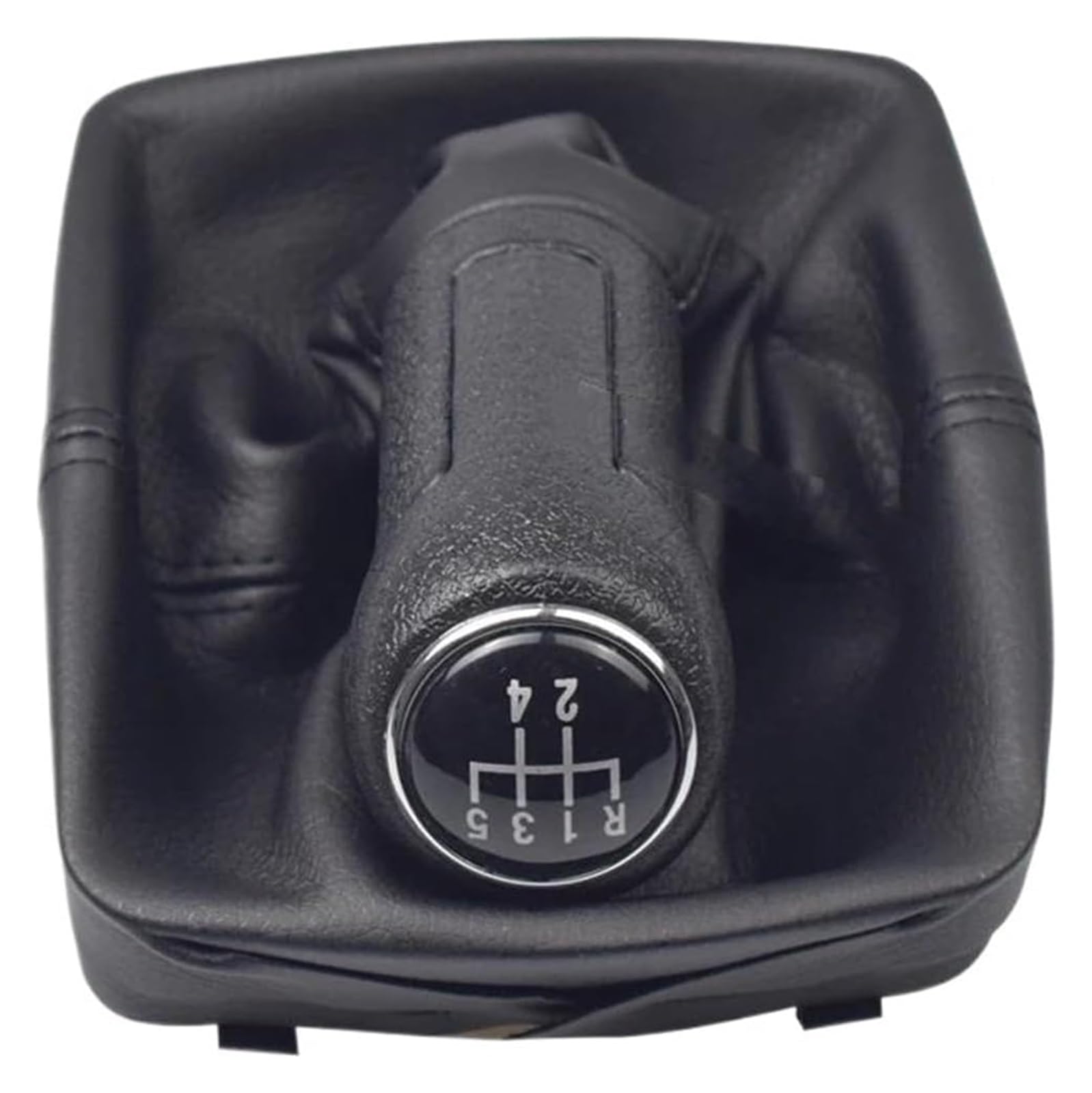 Jsrvqkms Black Car Gear Knob For Vw For Polo 9N 9N2 9N3 2002-2009 Car Gear Shift Knob Gaiter Boot Manual 5 Speed Transmission Shifter Lever Cover(Black)