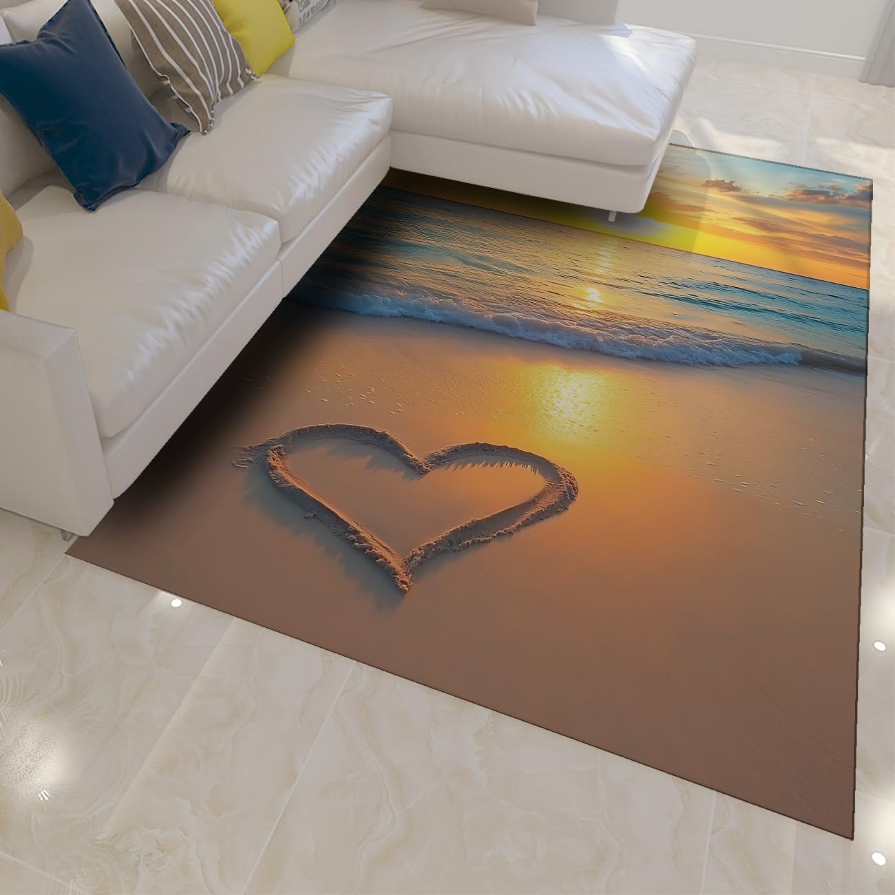 Tapis pour salon grand format idéal pour une chambre romantique
