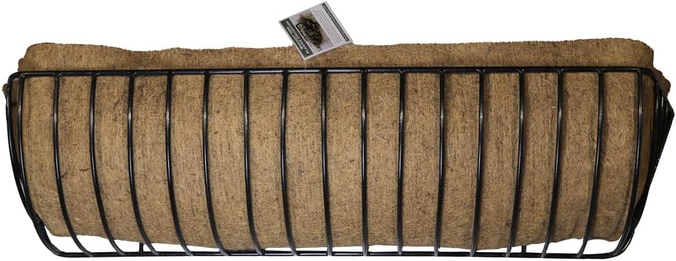 55 in Window Hayrack Planter with Molded Coco Liner - Black - Outdoor