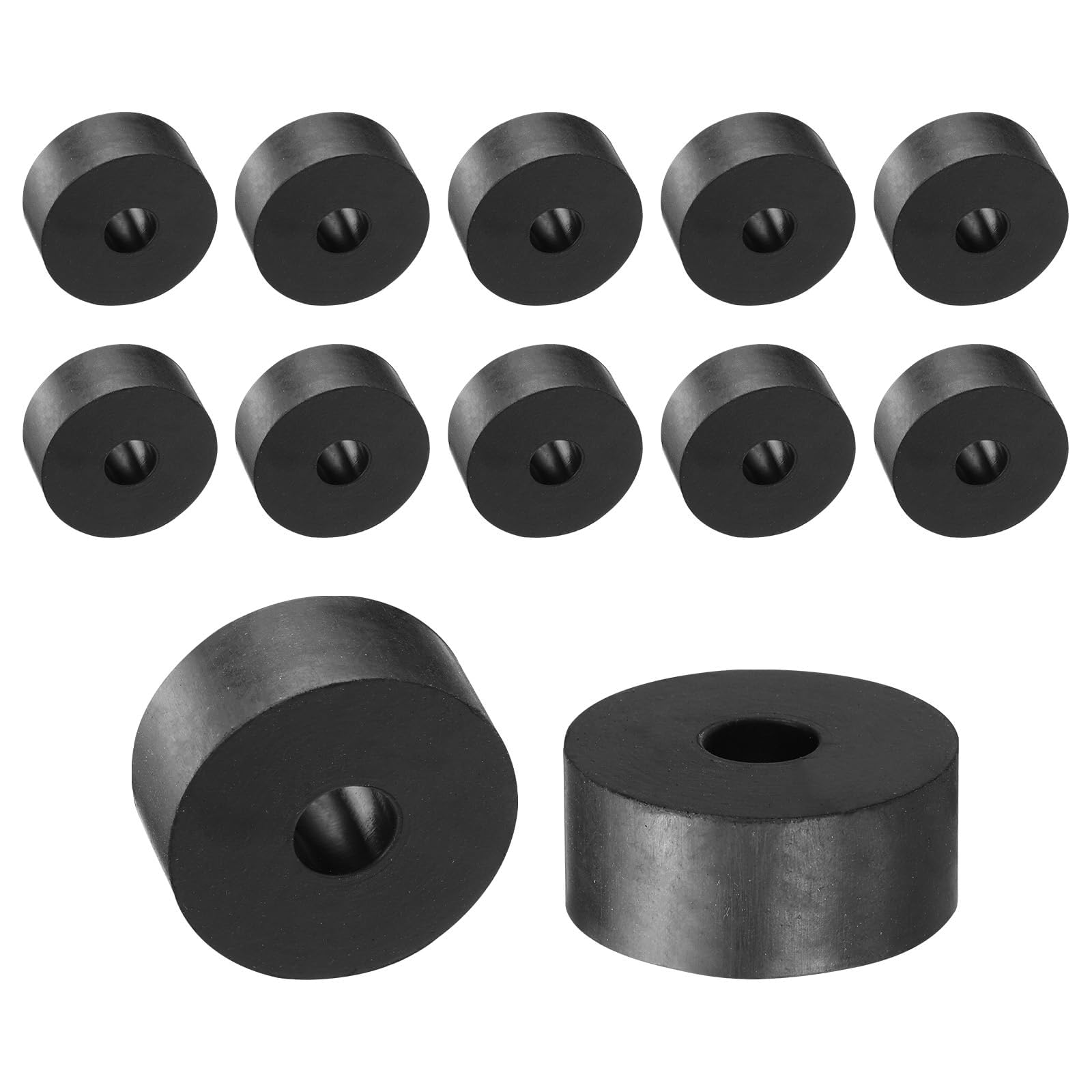 TA-VIGOR 12Pcs Rubber Spacers 35mm OD x 10mm ID x 15mm Height – Anti-Vibration Rubber Blocks and Pads for Cars, Home Appliances, DIY – Shock Absorbing, Noise Reducing, Anti-Skid Washers