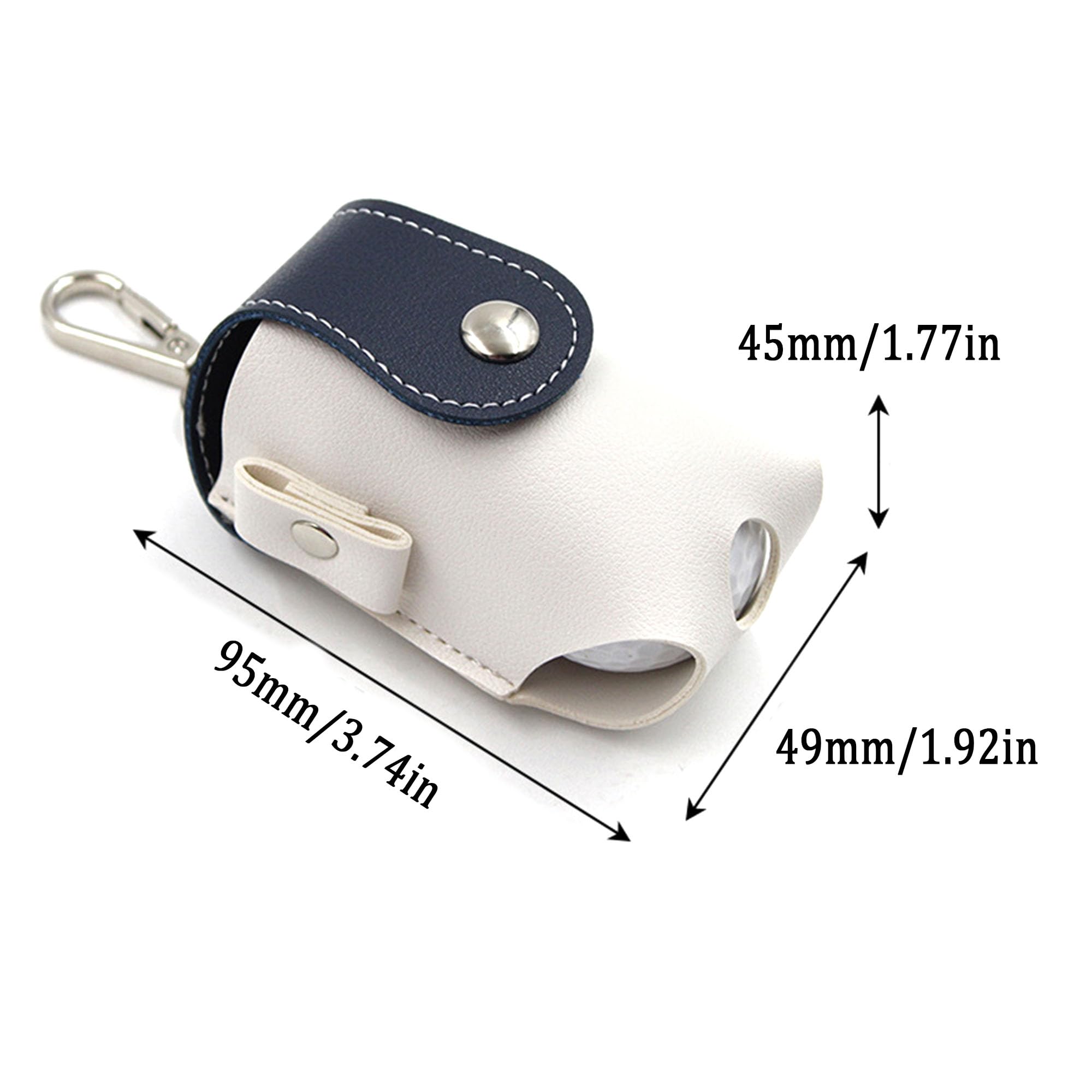 Marsupio in pelle per palline da golf, mini borsa protettiva per palloni da golf, borsa da golf con clip sospesa, per allenamento di golf, tempo libero