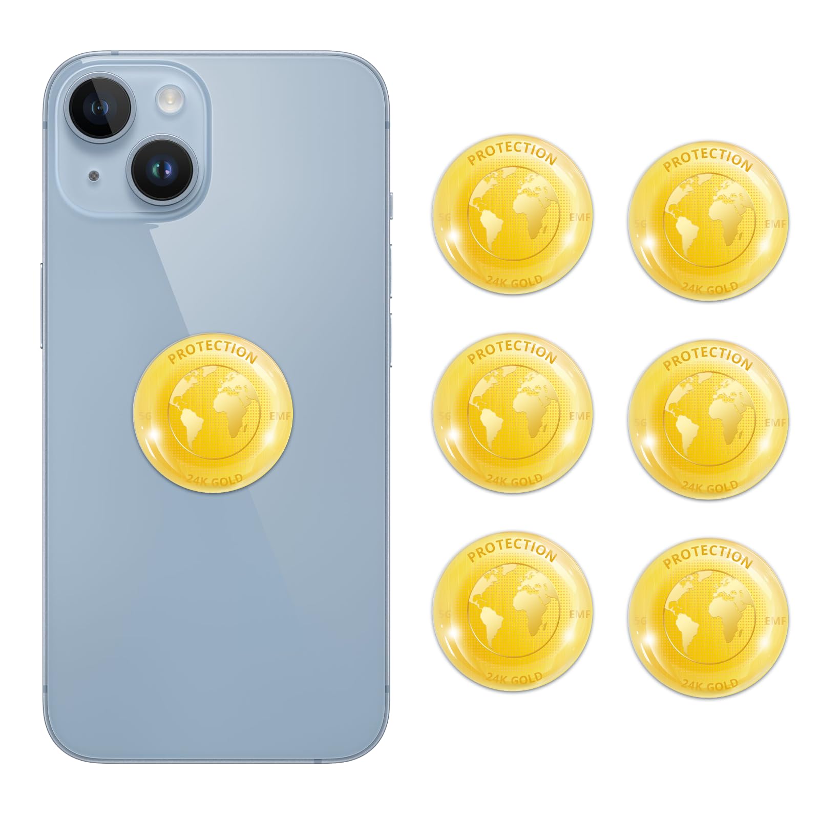 Cell Phone Blockers Equipment Stickers-Map [6 Pcs] Devices Accessories for Mobile/Phones/Laptops/Computers Gold