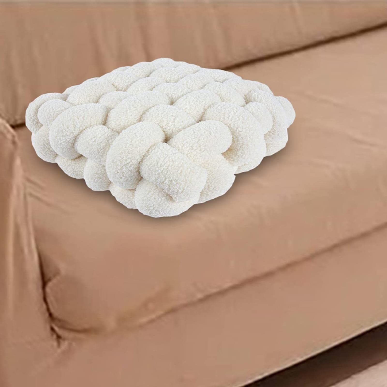 Cuscino decorativo per sedia intrecciato a mano, versatile, in peluche, per divano, ristorante e soggiorno, design creativo per la casa, design semplice, confortevole e accogliente