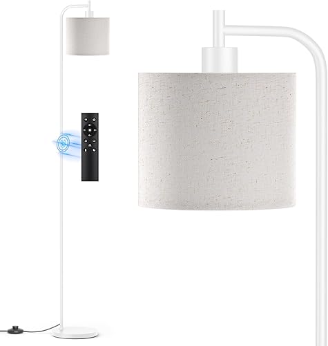 Miniatura 10 de Lámpara de pie con pantalla de lino, lámpara de pie alta regulable con control remoto y 3 temperaturas de color, modernas lámparas de pie de esquina