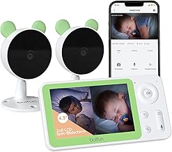 BOIFUN Baby Monitor with 2 Cameras, Night Vision with Dual Remote Control and Digital Video Recorder