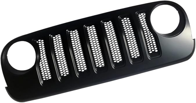 Black ABS Car Front Grille Grill JK To JL, Compatible For Jeep Wrangler 2007-2017 Car Accessories J373