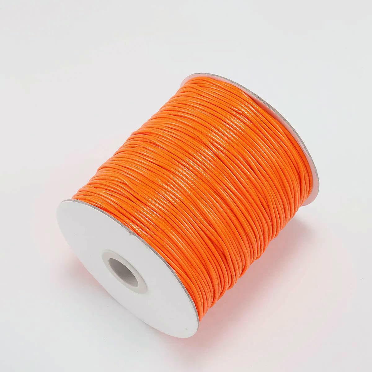 10m/lot Korean Waxed Cotton Cord Waxed Thread Cord String Strap Necklace Rope Bead For Bracelet For Jewelry Making Findings-Orange-1.0mm (10Meters)