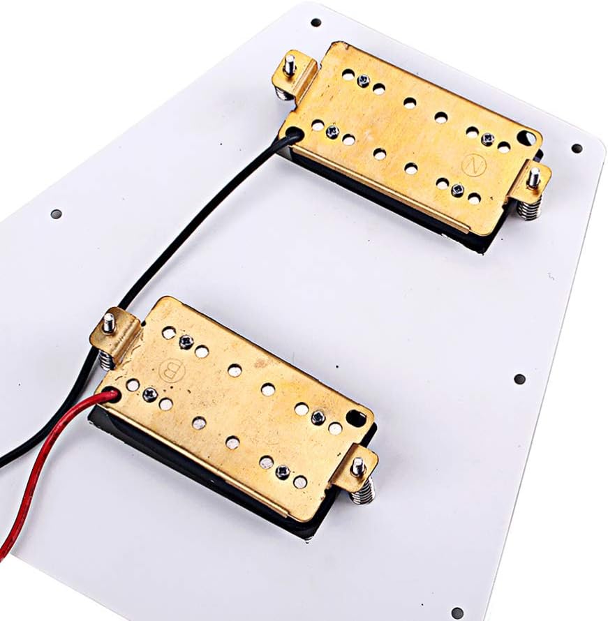 3 Ply Loaded Prewired Pickguard Guitar Pickguard with Screws Electric Guitar Scratch Plate for Bass Replacement Accessories (White)