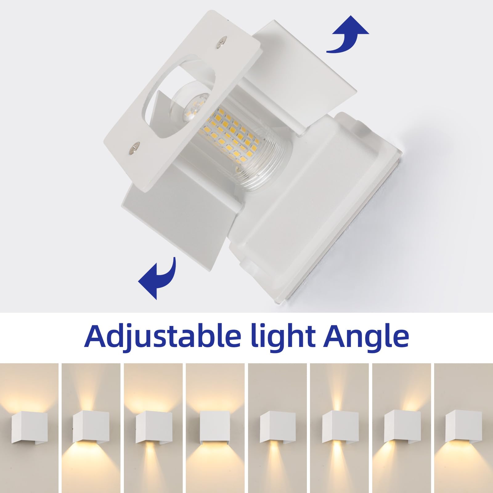 YCZM Applique da esterno,LED Lampada da Parete Interno/Esterno,G9 Sorgente Luminosa Sostituibile 2Pezzi 9W 3000K Luce calda IP65 Forma della luce regolabile