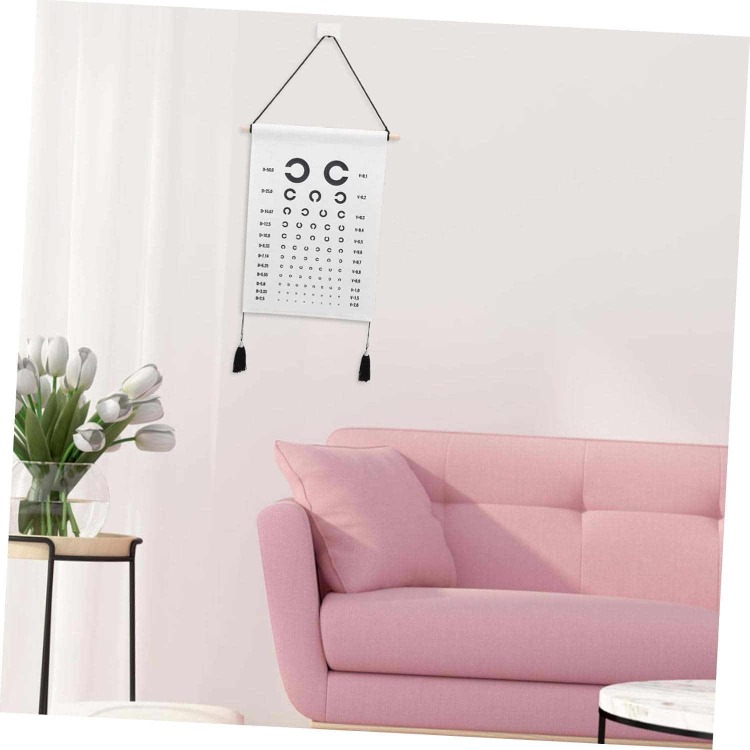 OHPHCALL Eye Chart Wall Hanging Visual Testing Chart for Home Use Easy to Clean and Maintain for Eye Exams and Visual Assessments