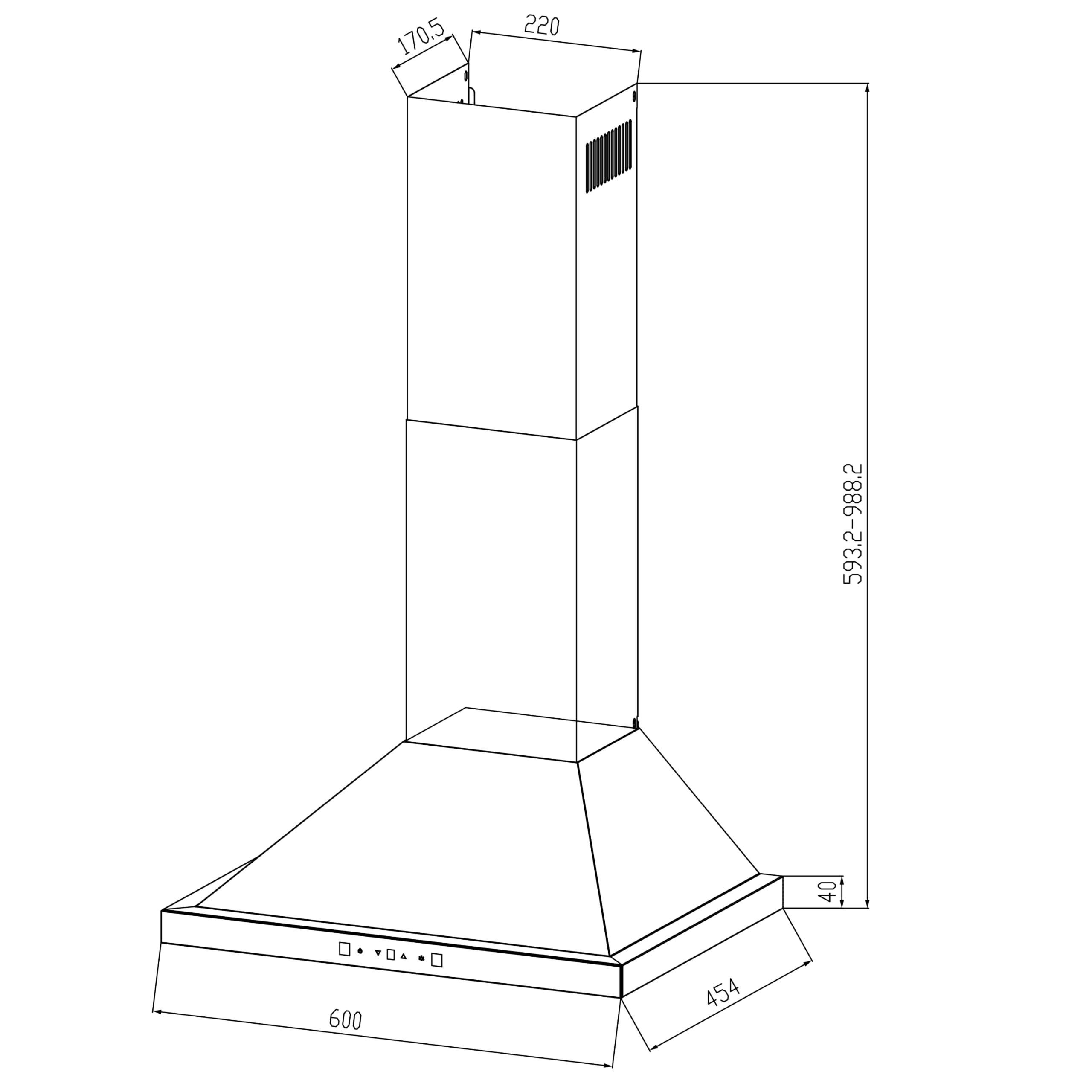 Cecotec Hotte Aspirante Pyramidale 60 cm Bolero Flux PT 604400 Inox A+++. Verre Frontal Blanc, Aspiration 449,5 m³/h, Commande Tactile Invisible, Fonction Booster, Filtres Lavables, Classe A+++