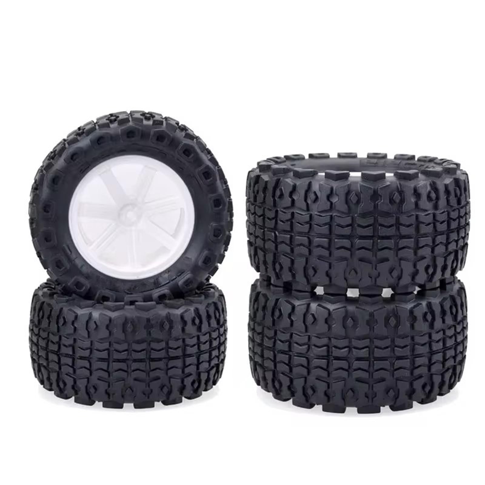 RC Pneus Jante Compatible avec Traxxas pour Truggy 4 Pièces 110 Mm RC Short Course pour Desert Truck Jante Roue Ensemble De Pneus 12 Mm Moyeu Hexagonal pour Voiture 1/10