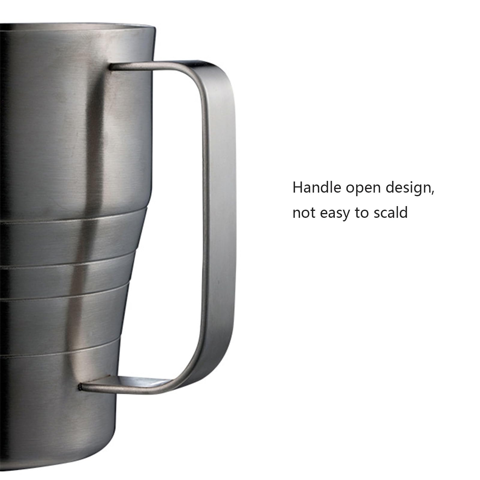 Jarra espumadora de acero inoxidable con ergonómico Taza para espumar leche de 900 ml para elaborar arte latte Jarra espumadora de café con chocolate caliente y ergonómico