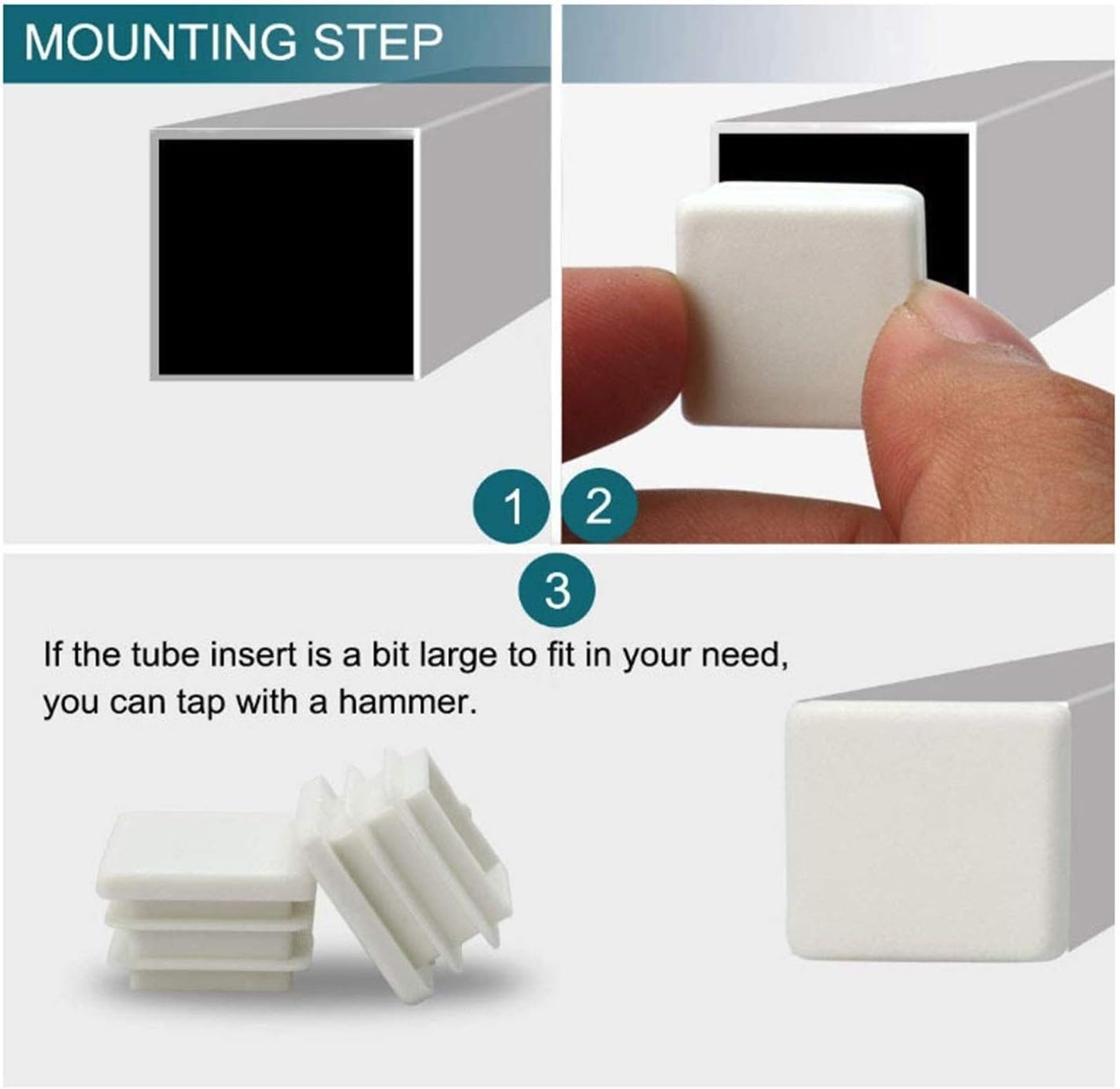 Furniture Cabinet Feet Plastic Square Ribbed Tube Inserts End Cover Cap Furniture Desk Sofa Feet Floor Protector 12pcs (Color : 80 x 80mm 12pcs)
