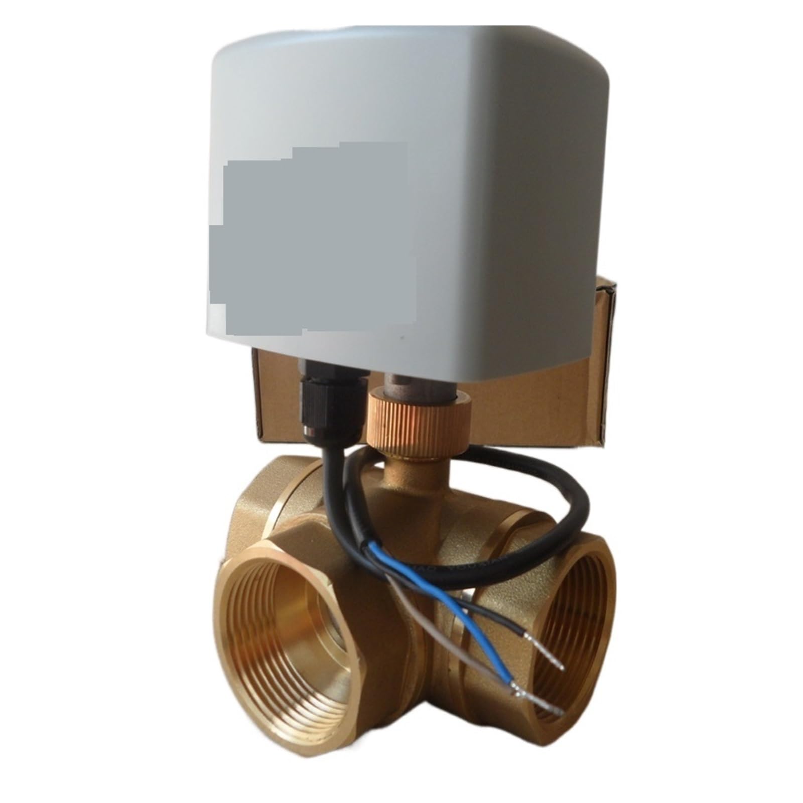 Vanne à Sphère, Vanne À Boisseau Sphérique 1-1/2" Pouce 3 Voies/Type T 3 Fils 2 Commandes Actionneur Électrique en Laiton Motorisé