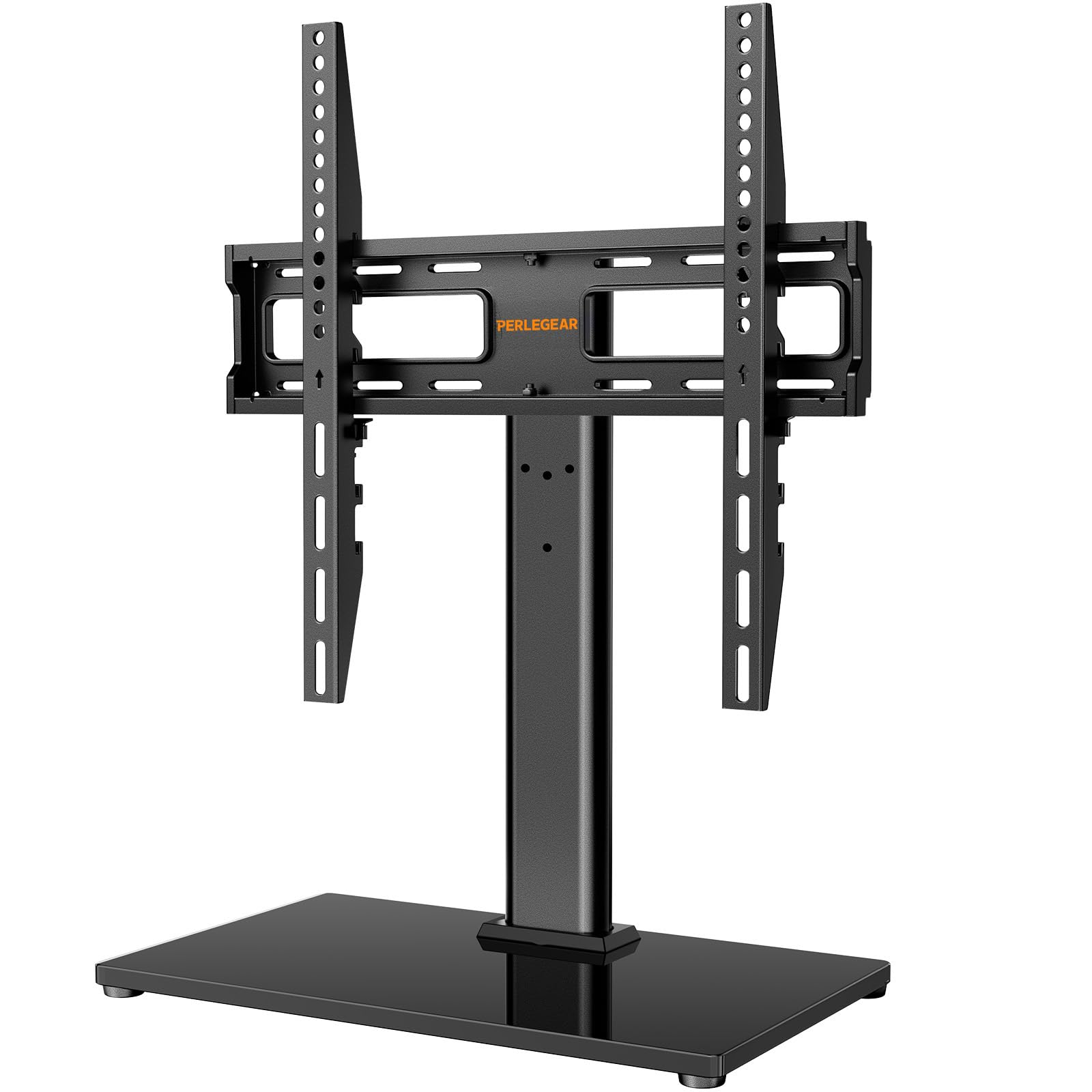 Supporto Girevole da Tavolo per TV da 26-60 Pollici - Piedistallo per TV Regolabile in Altezza con Base in Vetro Temperato, VESA Max 400x400mm, Fino a 40 kg
