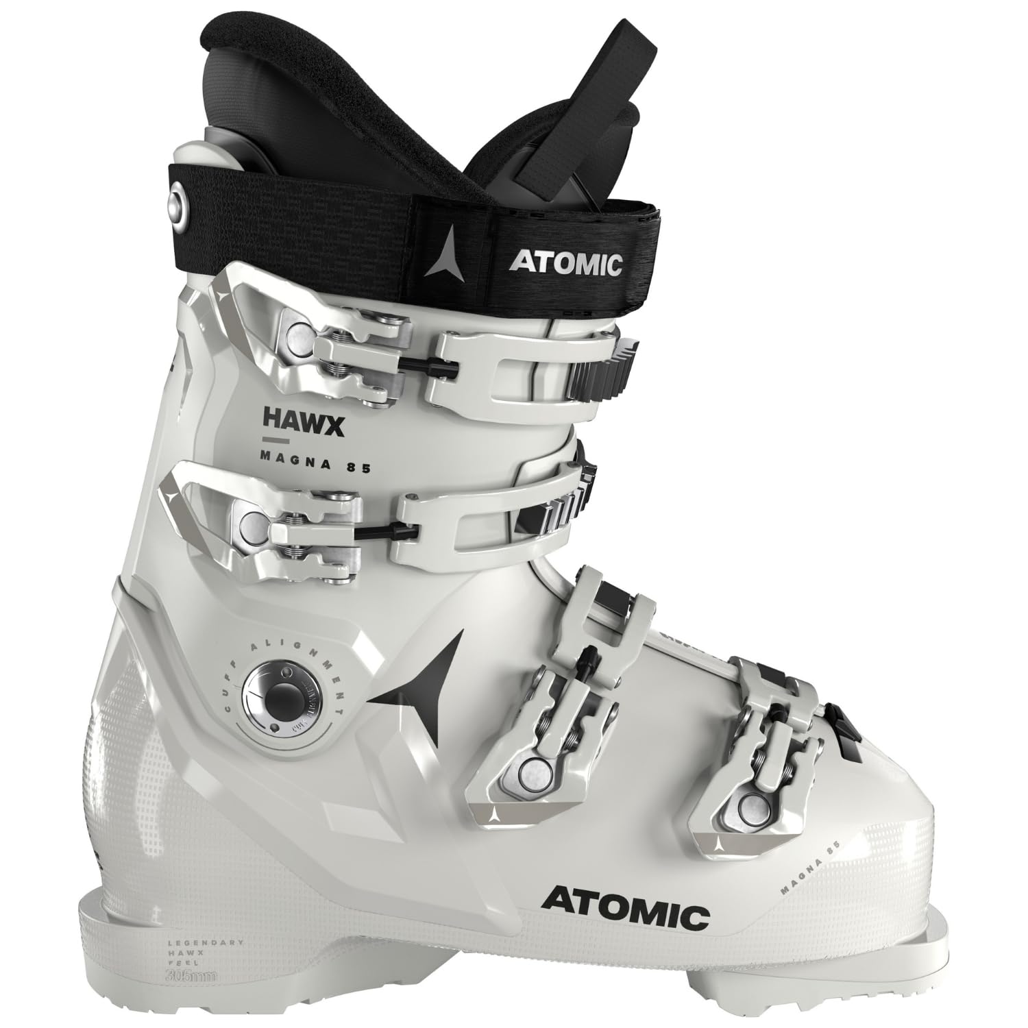 ATOMIC Hawx Magna 85W Skischuhe - Alpin-Skischuh für Damen in Schwarz/Denim/Silber - 102mm breite Passform - Stabile Prolite Konstruktion - Memory Fit für präzisen Sitz