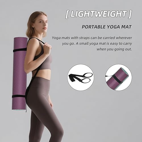 Miniatura 4 de Yoga Mat Non Slip, Anti-Tear 14 Thick TPE Yoga Mats for Women and Men, 72"x24" Exercise & Fitness Mat with Carrying Strap, Workout Mats for Yoga,