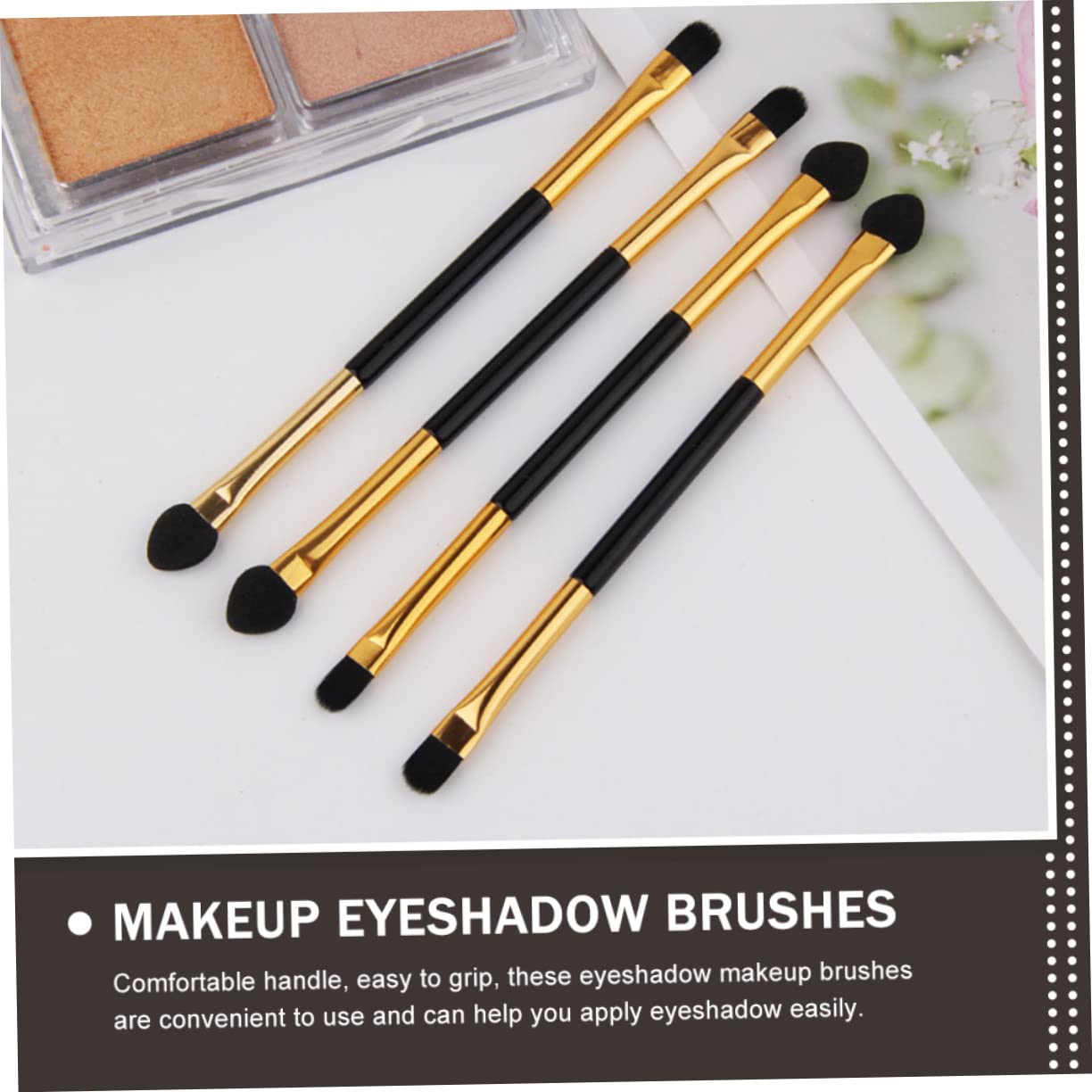 IWOWHERO Makeup Brush Set 15pcs Double-headed Eyeshadow Applicators Travel Size Perfect for Home Salon