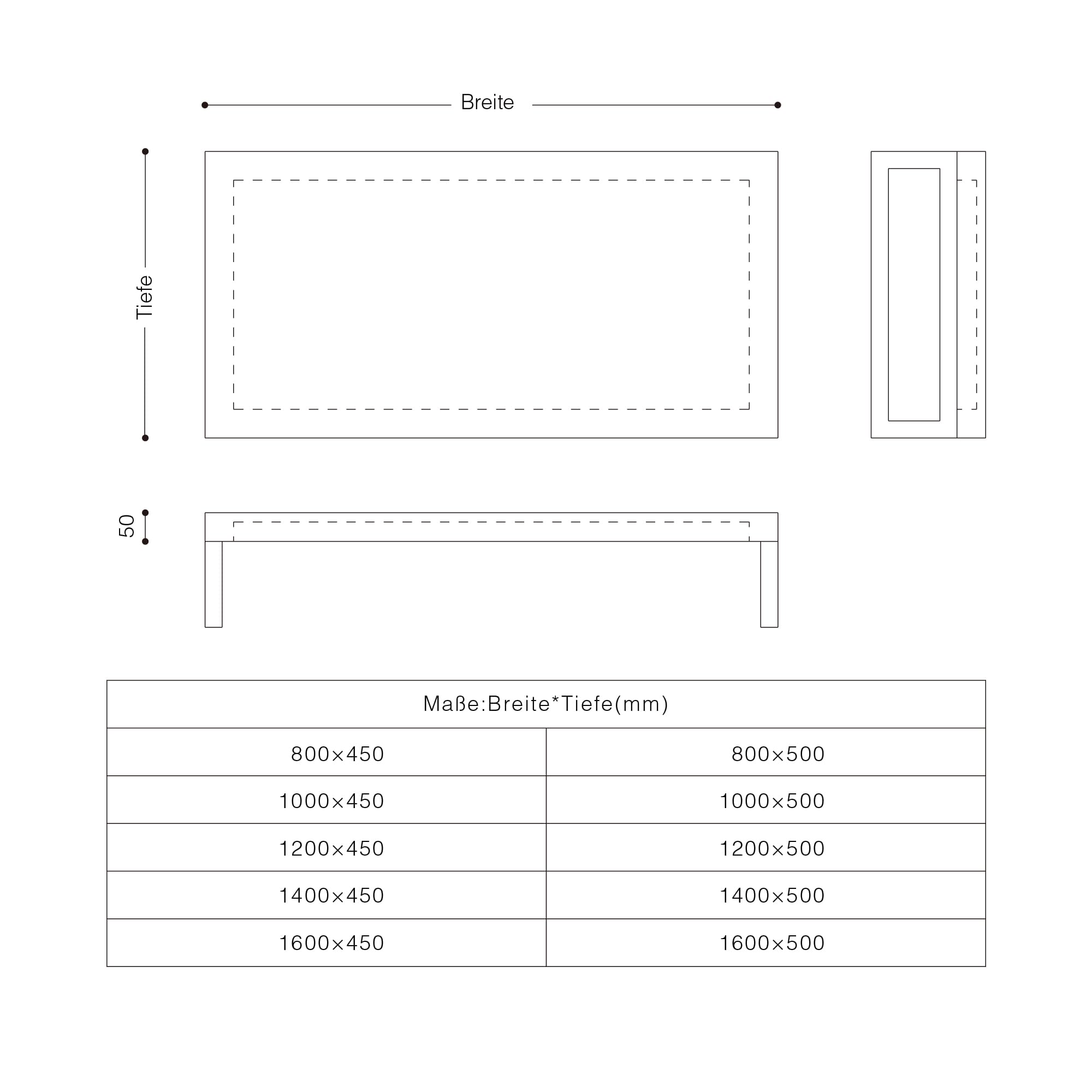 Mai & Mai Mensola Portalavabo 50cmx120cm, Mensola per Lavabi d'Appoggio Mensolone Sospeso per Lavabo Platte04, Rovere chiaro