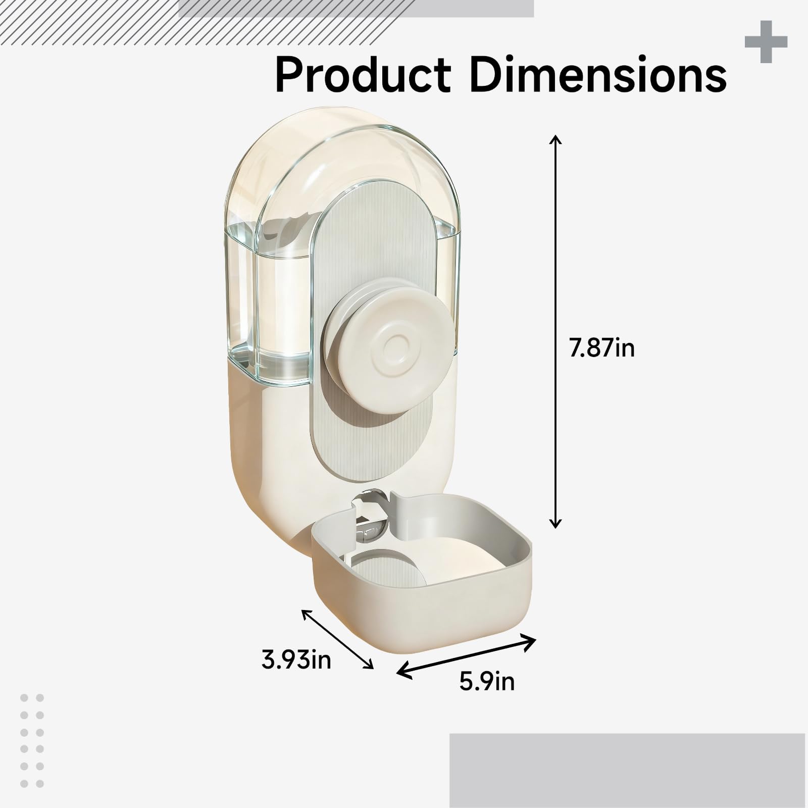 2 STK Hängender Wasserspender, 20 cm automatischer Trinkspender für Haustiere, Käfig-Wasserspender, Kaninchen-Wassernapf, Kunststoff-Wasserflasche für Hund und Katze, Grau