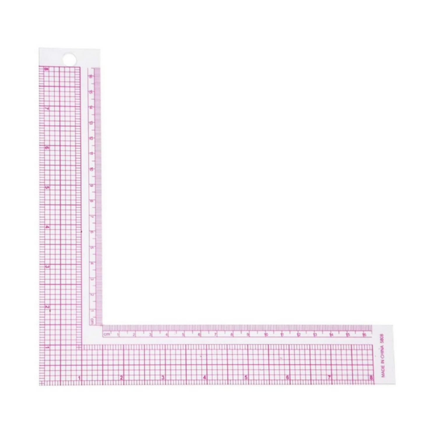 SKEIDO 1pc L Shape Sewing Ruler Plastic L Square Curve Rulers Metric Inch Right Angle For Tailor Craft Tool Drawing Measuring Supplies