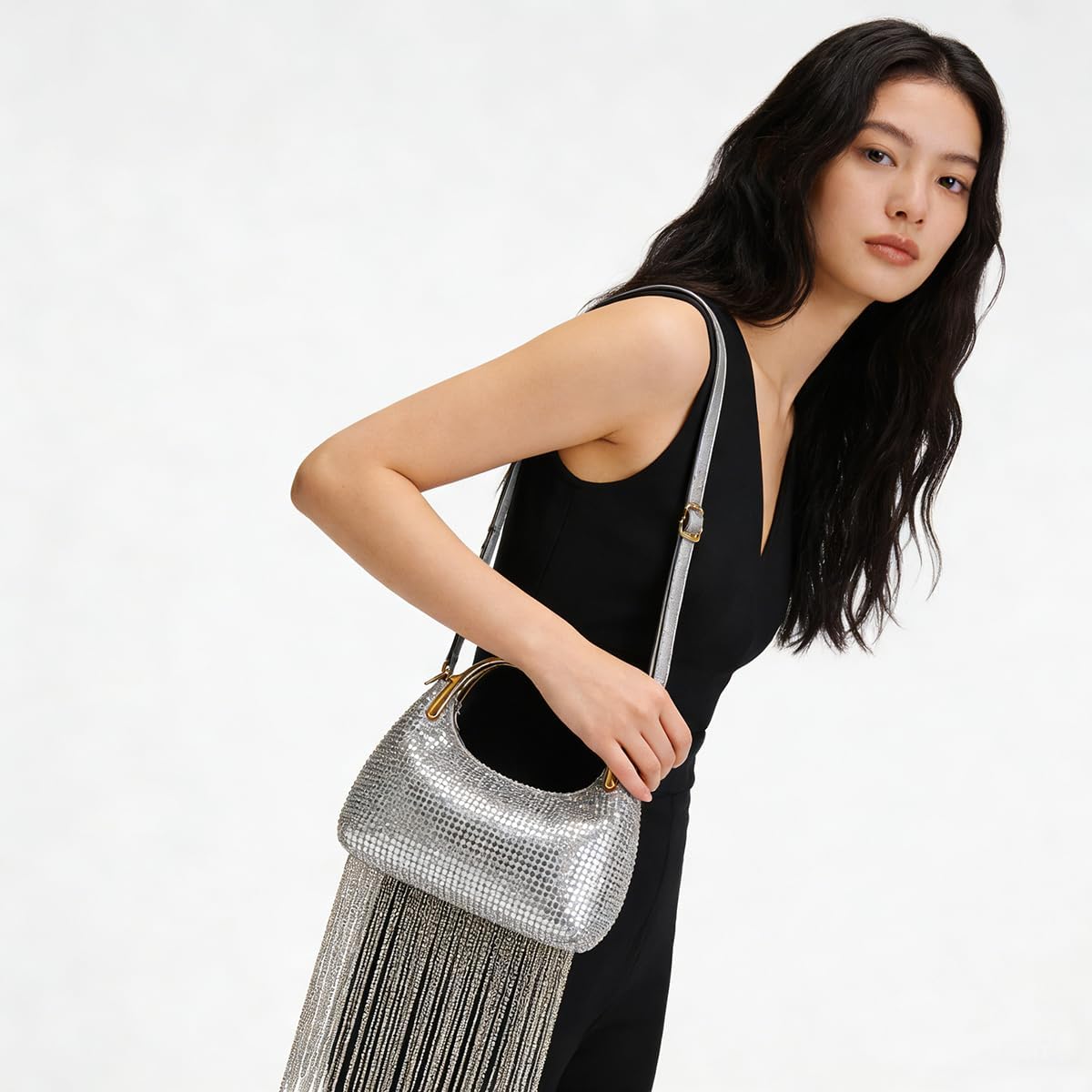 JYG Evening Sparkle Purses for Women Fashion Rhinestone Clutch Handbags Elegant Party Purse for Wedding Cocktail Prom