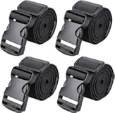 MAGARROW 2" Utility Luggage Straps with Buckle Adjustable&comma; 4-Pack &lpar;Black&comma; 2 in x 9&period;5 ft&rpar;