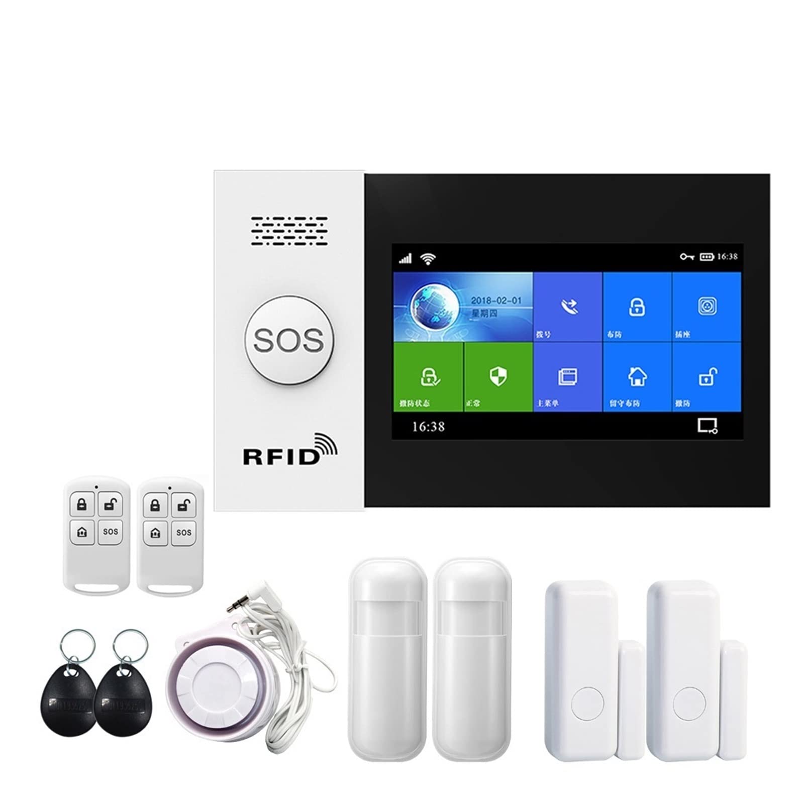 CUDTAPI Alarm Systems Security Home Gsm With Motion Sensor Tuya Life Work(D)