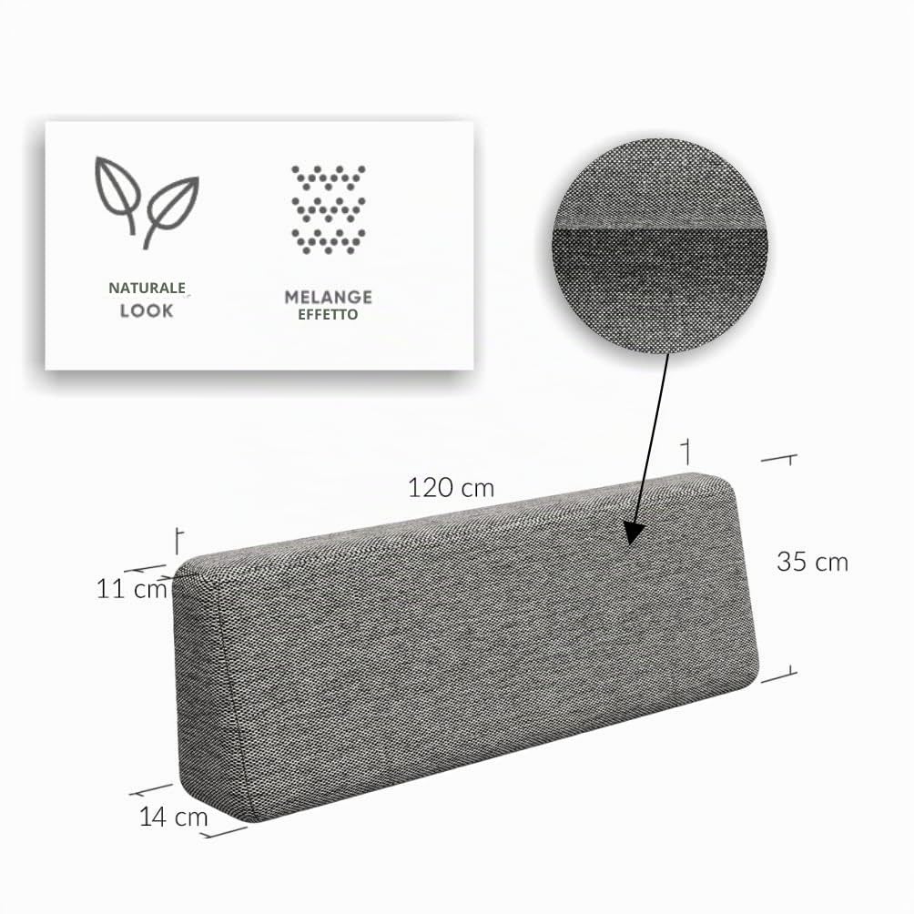 Gutekissen, cuscini in pallet, cuscini in pallet, cuscini da giardino, sovrapposizioni in pallet, divano, cuscini, imbottiture Indoor Outdoor PFBG (Set (120x80 + 120x35), Grigio scuro)