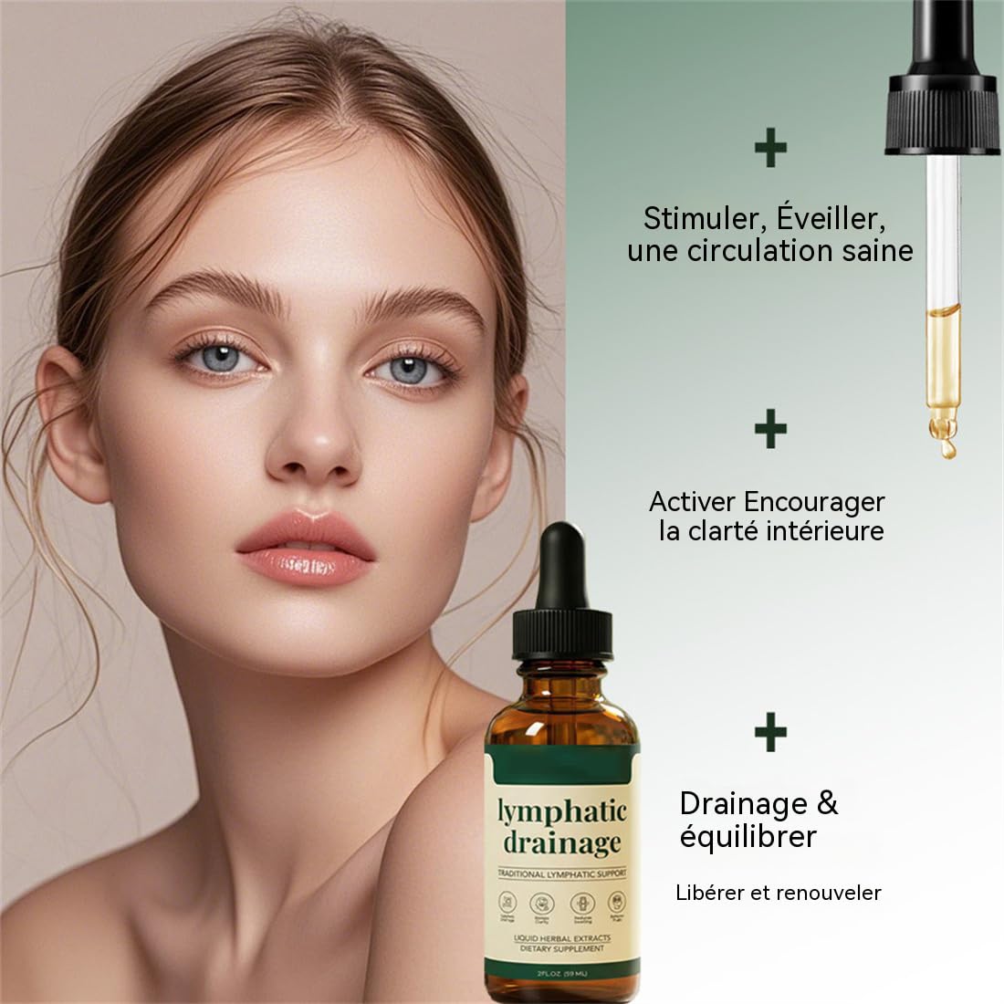 Gouttes Drainantes Lymphatiques – Détox Naturelle, Réduction Gonflements & Rétention d’Eau, Circulation Améliorée – Formule 100% Plantes