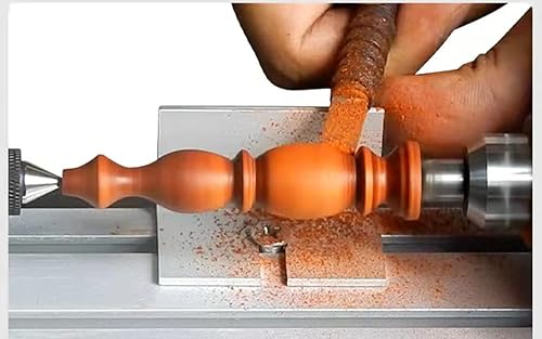 Miniatura 4 de Mini Torno Perlas Pulidora Máquina DIY Mecanizado para Mesa Carpintería Power Herramienta de Madera Torno Set Rectificado (Plata)