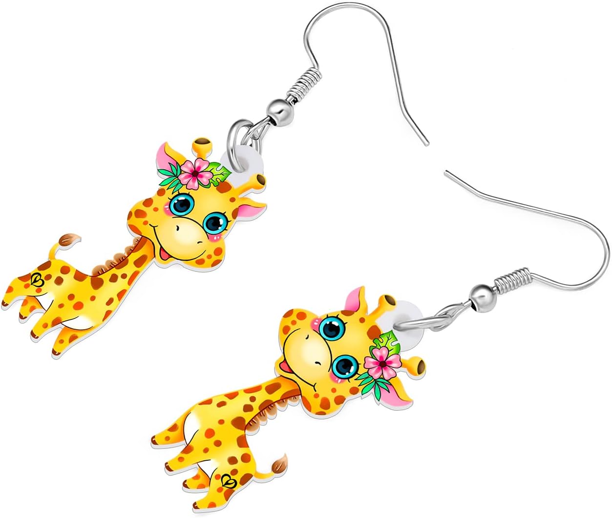 DUOWEI Cute Giraffe Gifts for Women Acrylic Cartoon Giraffe Earrings Dangle Jewelry Birthday Charms for Giraffe Lovers - Image 3