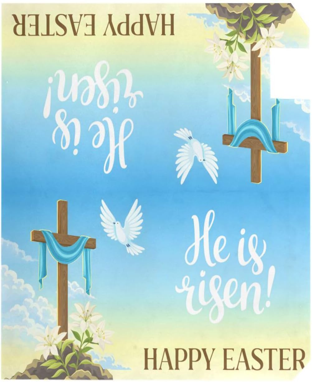WOOR Dove and Spring Lily Flowers Happy Easter Magnetic Mailbox Cover MailWraps Garden Yard Home Decor for Outside Standard Size-18"x 20.8"