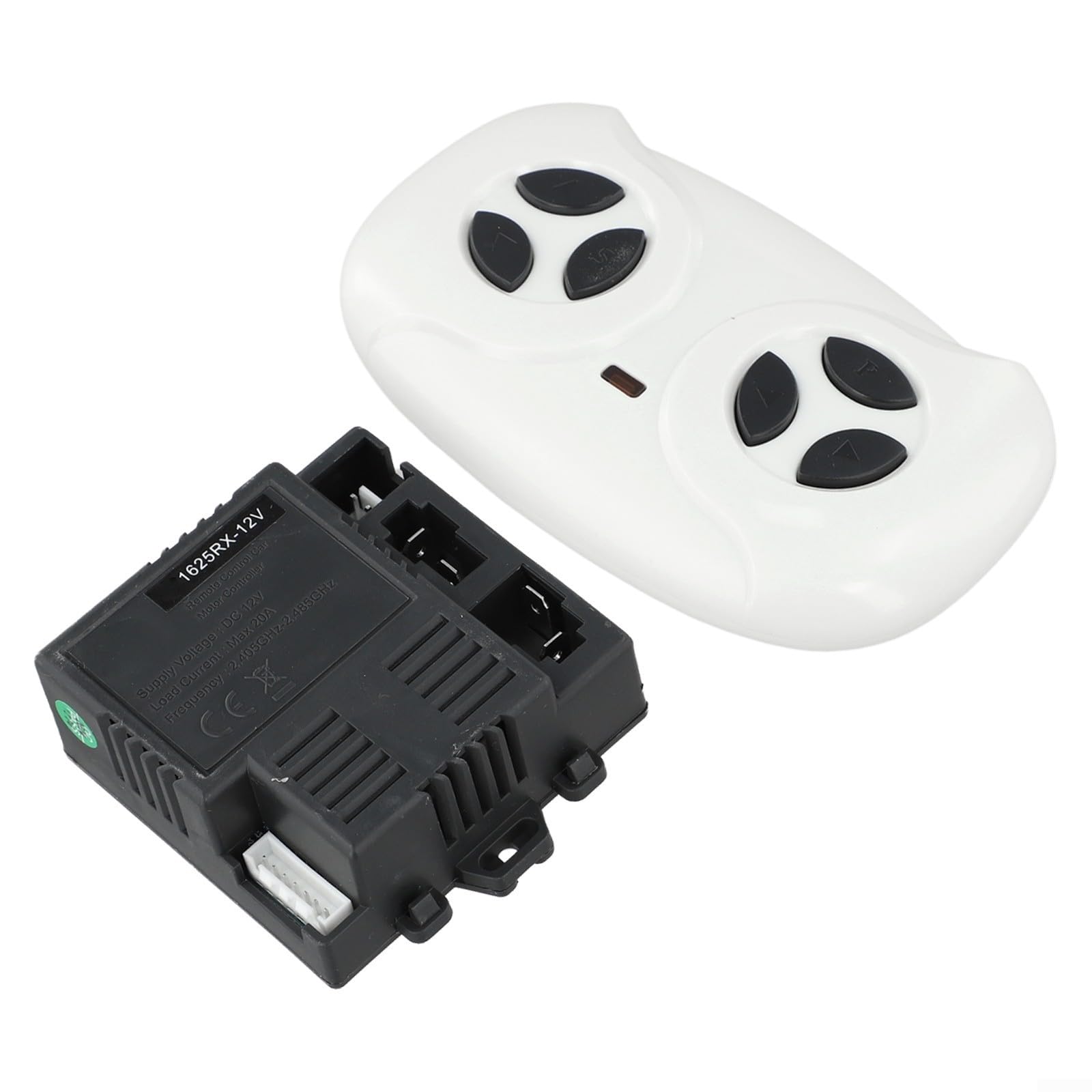 2.4G Remote Control and JR1625RX 12V Receiver Kit for Kids Electric Ride On Cars, Slow Start Feature, Replacement Controller System for Children Toy Vehicles(full set)